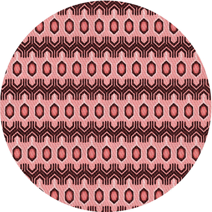 Square Patterned Light Coral Pink Rug, pat2560rd