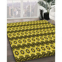 Patterned Yellow Rug, pat2560yw