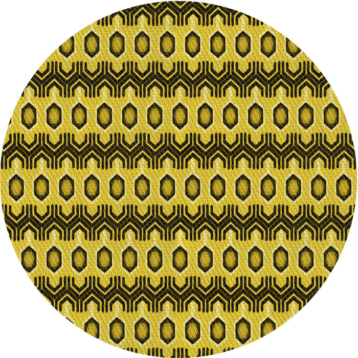 Square Patterned Yellow Rug, pat2560yw