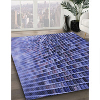 Patterned Sky Blue Rug, pat2561blu