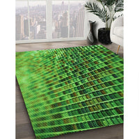 Patterned Deep Emerald Green Rug, pat2561grn