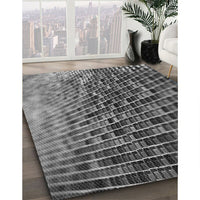 Patterned Black Rug, pat2561gry