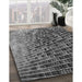 Patterned Black Rug in Family Room, pat2561gry