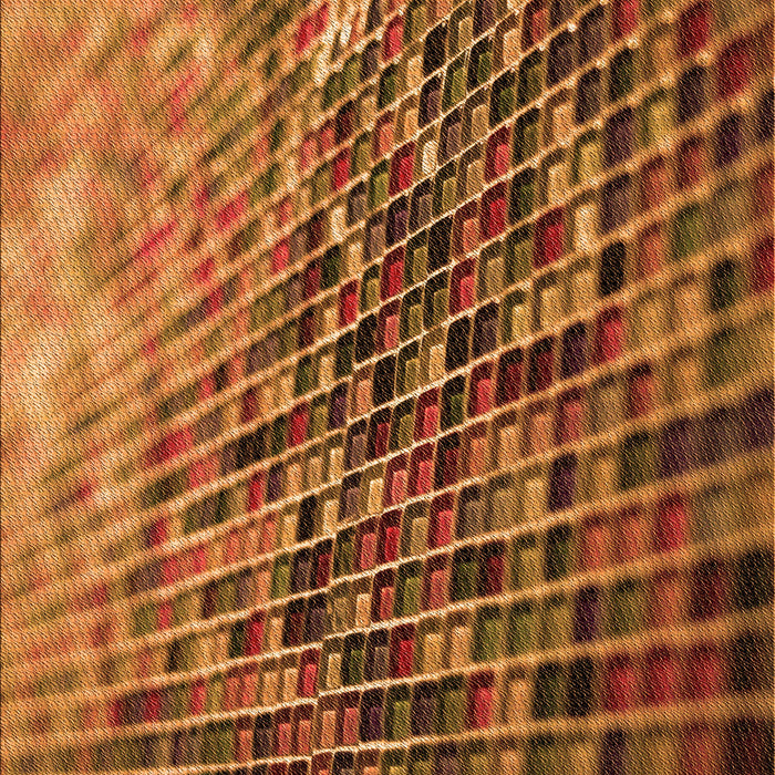 Patterned Saffron Red Rug, pat2561org