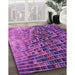 Patterned Dark Magenta Purple Rug in Family Room, pat2561pur