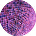 Square Patterned Dark Magenta Purple Rug, pat2561pur