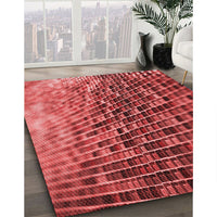 Patterned Red Rug, pat2561rd