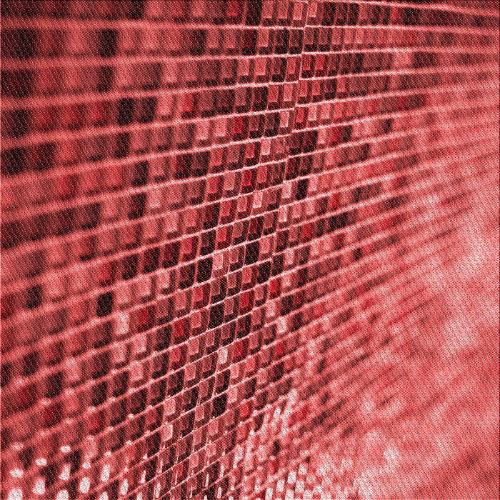 Round Patterned Red Rug, pat2561rd