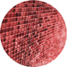 Square Patterned Red Rug, pat2561rd