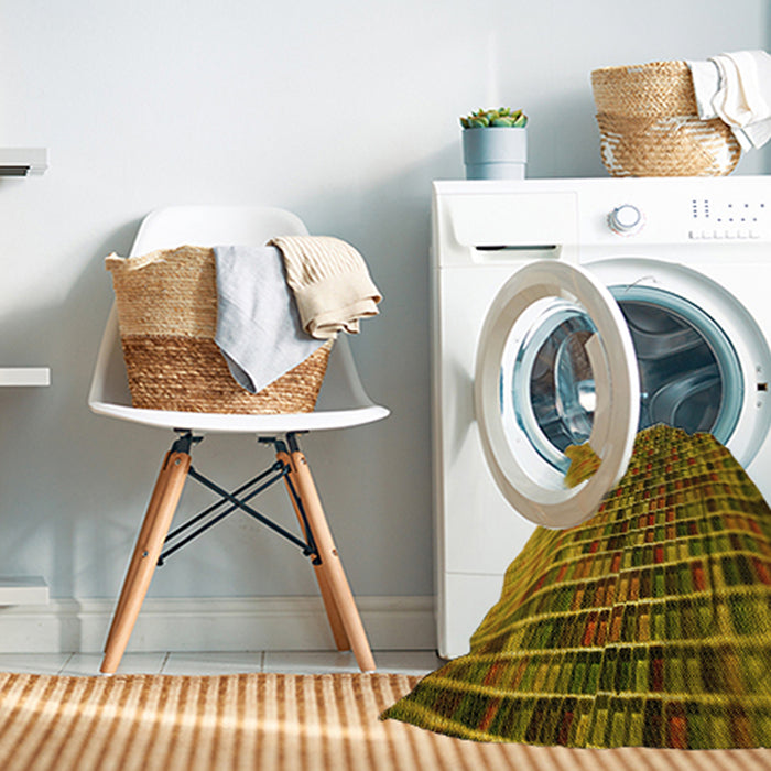 Machine Washable Transitional Dark Bronze Brown Rug in a Washing Machine, wshpat2561yw