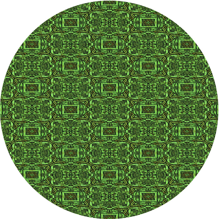 Square Patterned Dark Forest Green Rug, pat2562grn