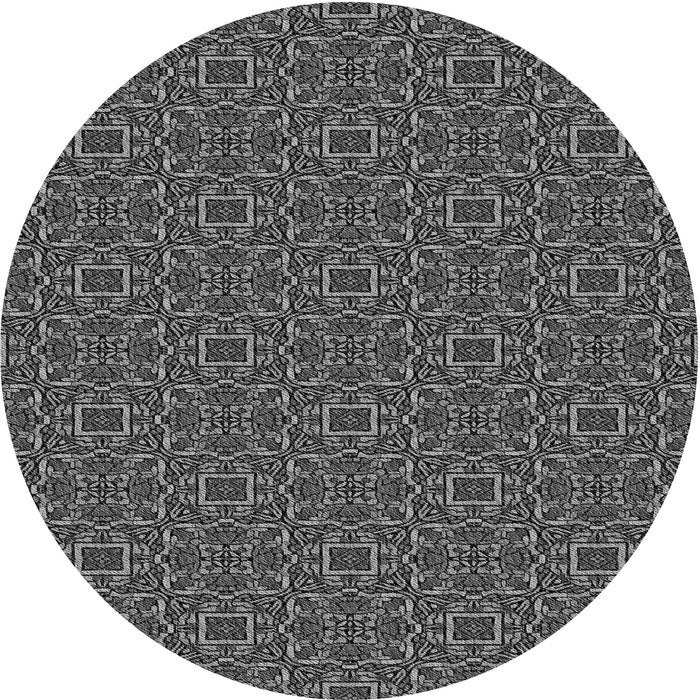 Square Patterned Gunmetal Gray Rug, pat2562gry