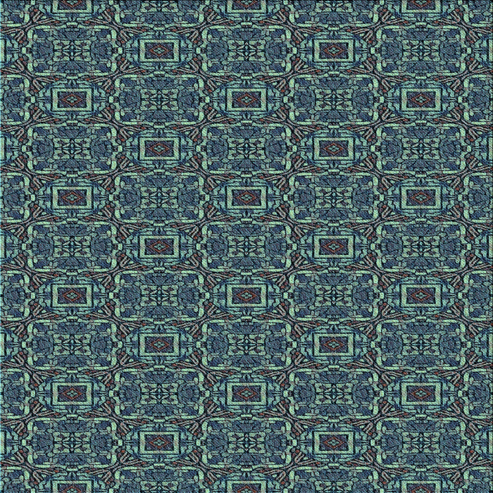 Round Patterned Dark Slate Grey Green Rug, pat2562lblu