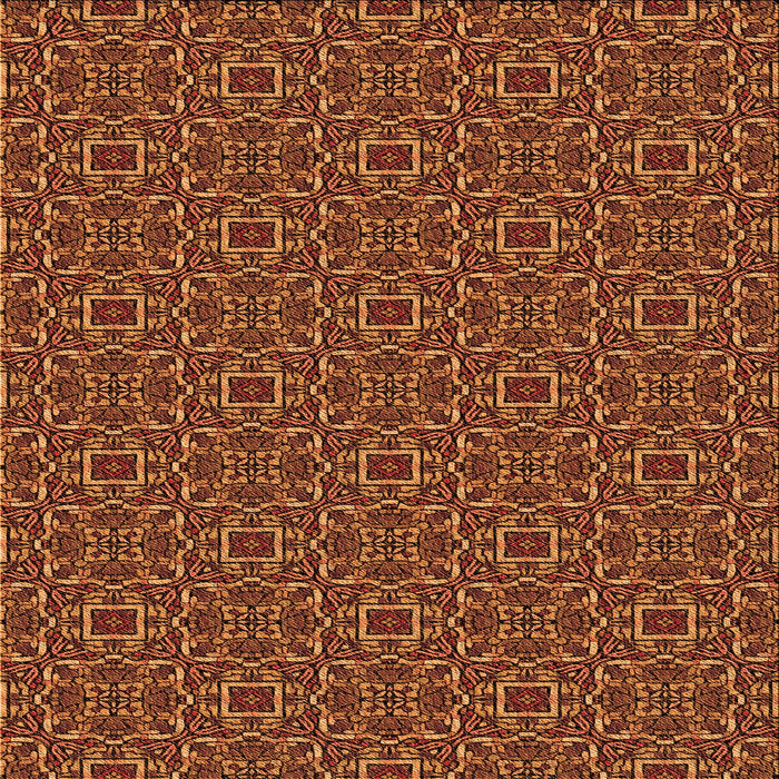 Round Patterned Neon Orange Rug, pat2562org