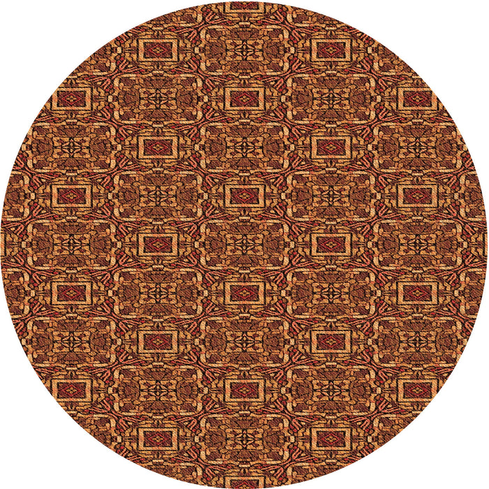 Square Patterned Neon Orange Rug, pat2562org