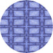 Square Patterned Denim Blue Rug, pat2563blu