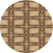 Square Patterned Saddle Brown Rug, pat2563brn