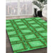 Patterned Forest Green Rug in Family Room, pat2563grn