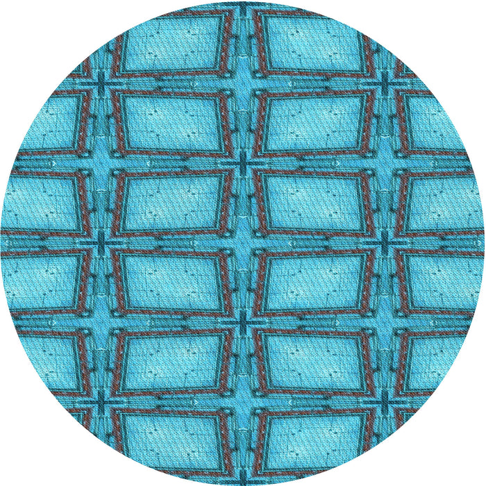 Square Patterned Glacial Blue Ice Blue Rug, pat2563lblu