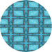 Square Patterned Glacial Blue Ice Blue Rug, pat2563lblu