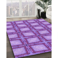 Patterned Dark Orchid Purple Rug, pat2563pur