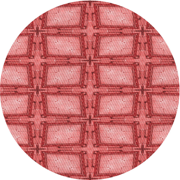 Square Patterned Red Rug, pat2563rd
