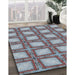 Patterned Light Steel Blue Novelty Rug in Family Room, pat2563