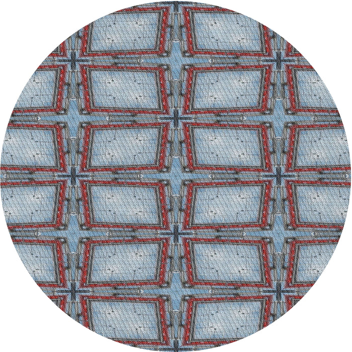 Sideview of Patterned Light Steel Blue Novelty Rug, pat2563