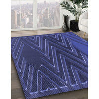 Patterned Blue Rug, pat2564blu