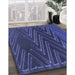 Patterned Blue Rug in Family Room, pat2564blu