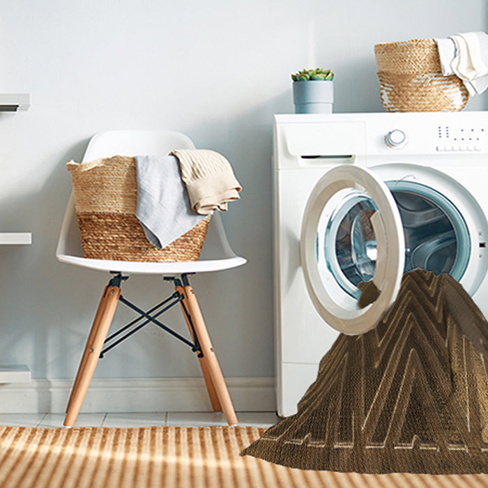 Machine Washable Transitional Light Brown Rug in a Washing Machine, wshpat2564brn