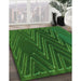 Patterned Deep Emerald Green Rug in Family Room, pat2564grn