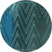 Square Patterned Deep Teal Green Rug, pat2564lblu