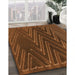 Patterned Sedona Brown Rug in Family Room, pat2564org