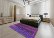 Patterned Purple Rug in a Bedroom, pat2564pur