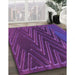 Patterned Purple Rug in Family Room, pat2564pur