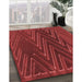 Machine Washable Transitional Red Rug in a Family Room, wshpat2564rd