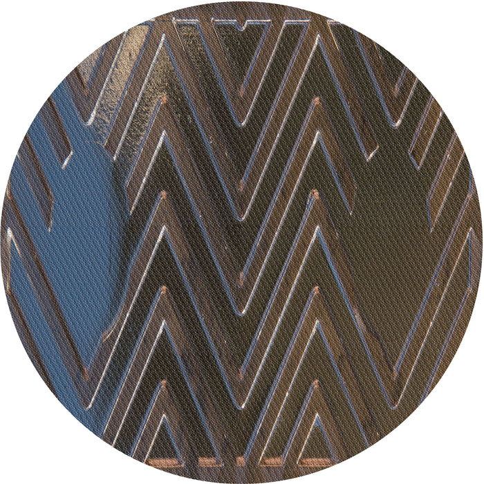 Sideview of Patterned Granite Gray Novelty Rug, pat2564