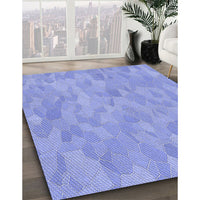 Patterned Light Slate Blue Rug, pat2565blu