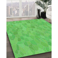 Patterned Neon Green Rug, pat2565grn