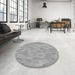 Round Patterned Gray Rug in a Office, pat2565gry