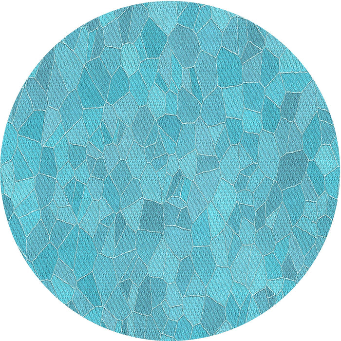 Square Patterned Dark Turquoise Green Rug, pat2565lblu