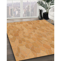 Patterned Neon Orange Rug, pat2565org