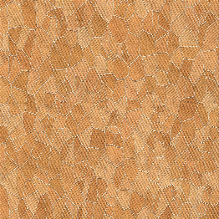 Round Patterned Neon Orange Rug, pat2565org