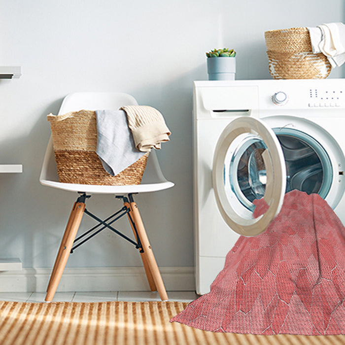 Machine Washable Transitional Light Coral Pink Rug in a Washing Machine, wshpat2565rd