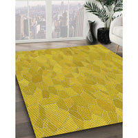 Patterned Caramel Brown Rug, pat2565yw