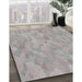 Patterned Gray Novelty Rug in Family Room, pat2565