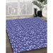Patterned Sky Blue Rug in Family Room, pat2566blu