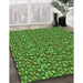 Patterned Green Rug in Family Room, pat2566grn