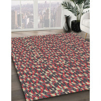 Patterned Brown Red Novelty Rug, pat2566